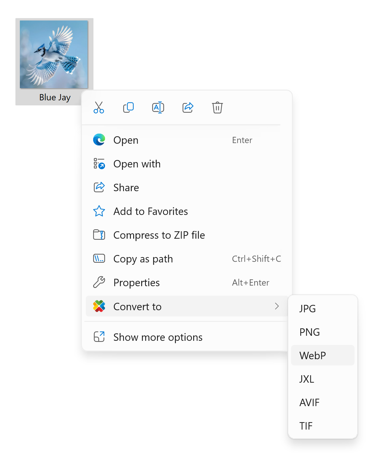 Right-click conversion
