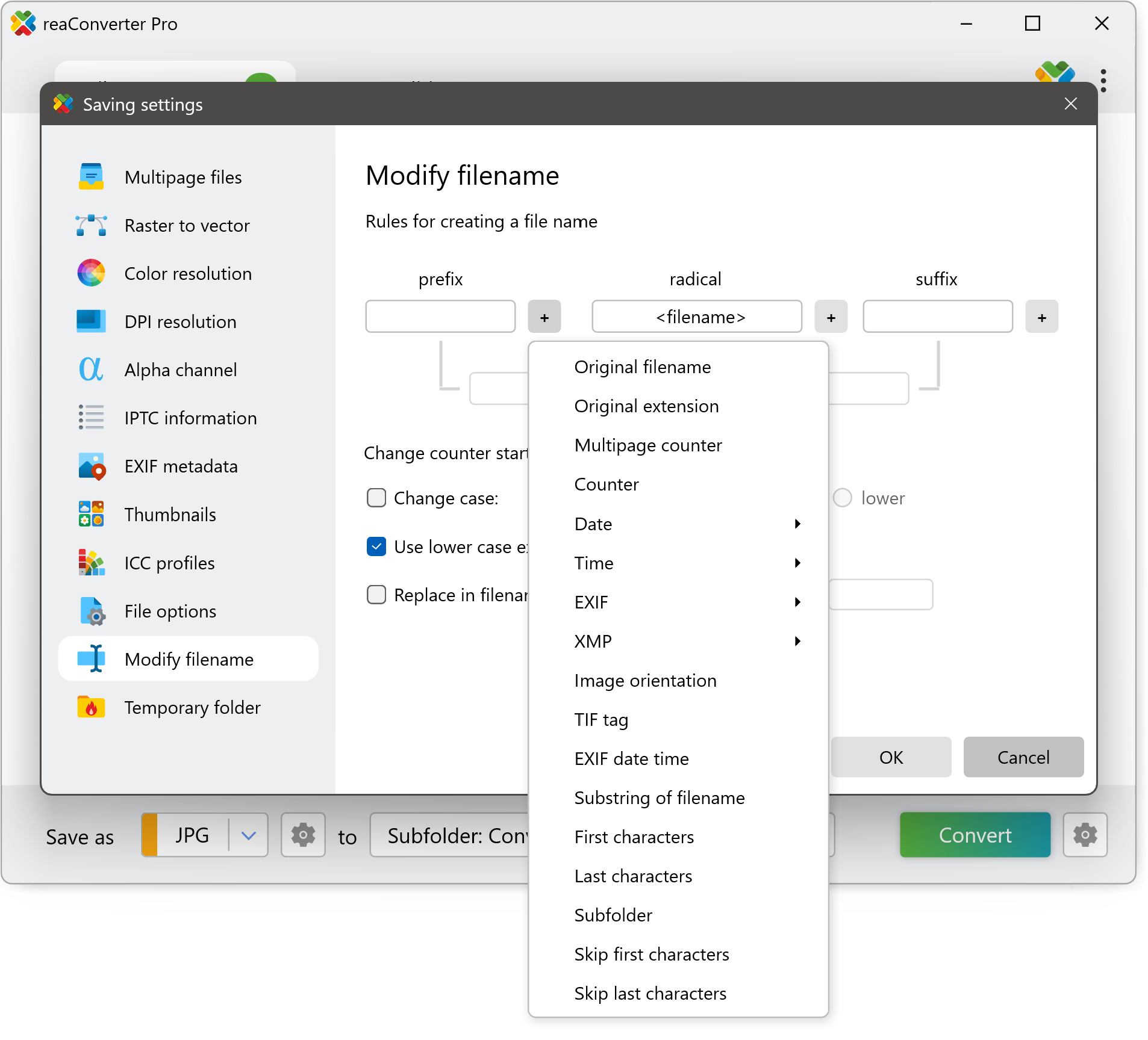 Modify filename