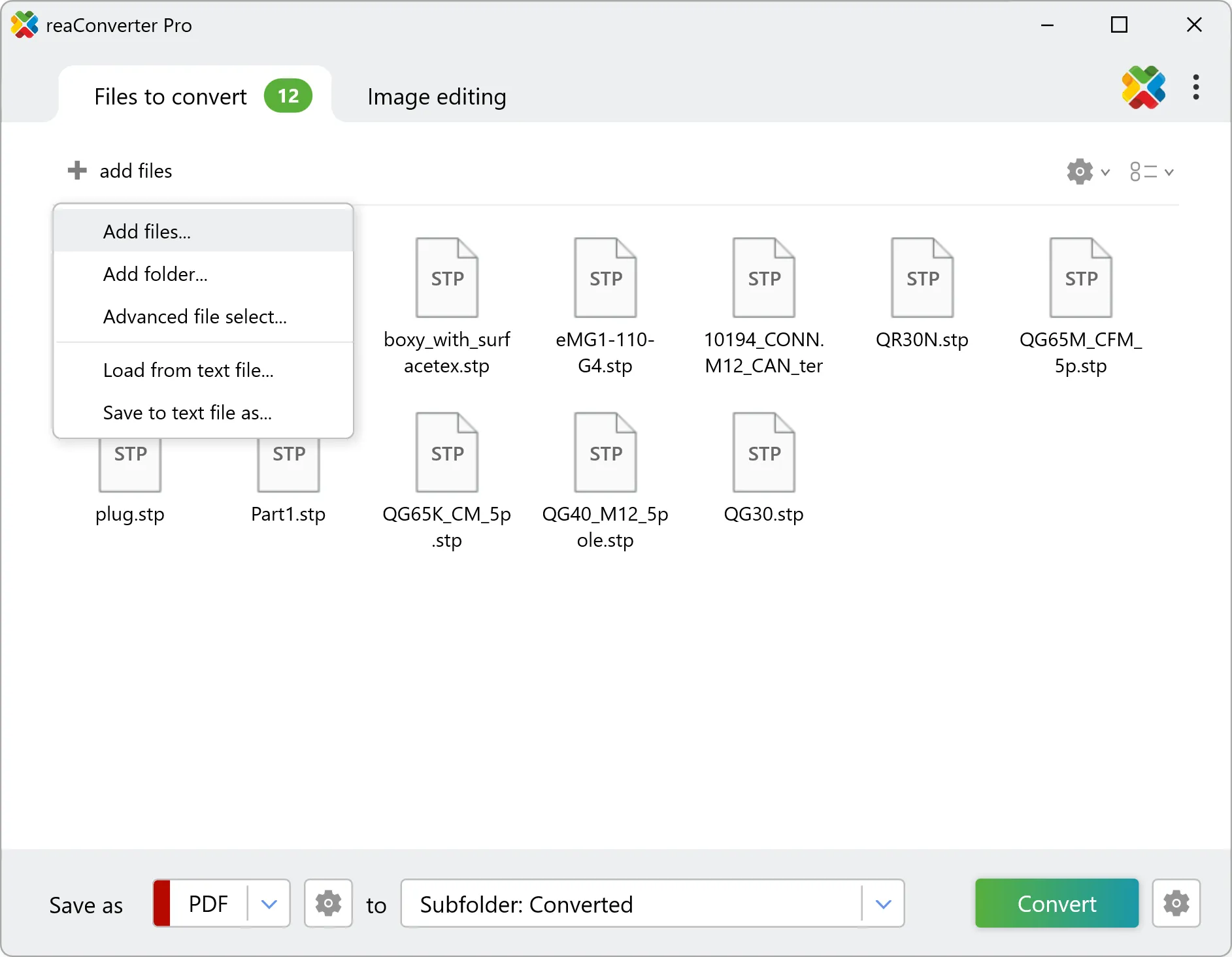 Add 3D files to reaConverter