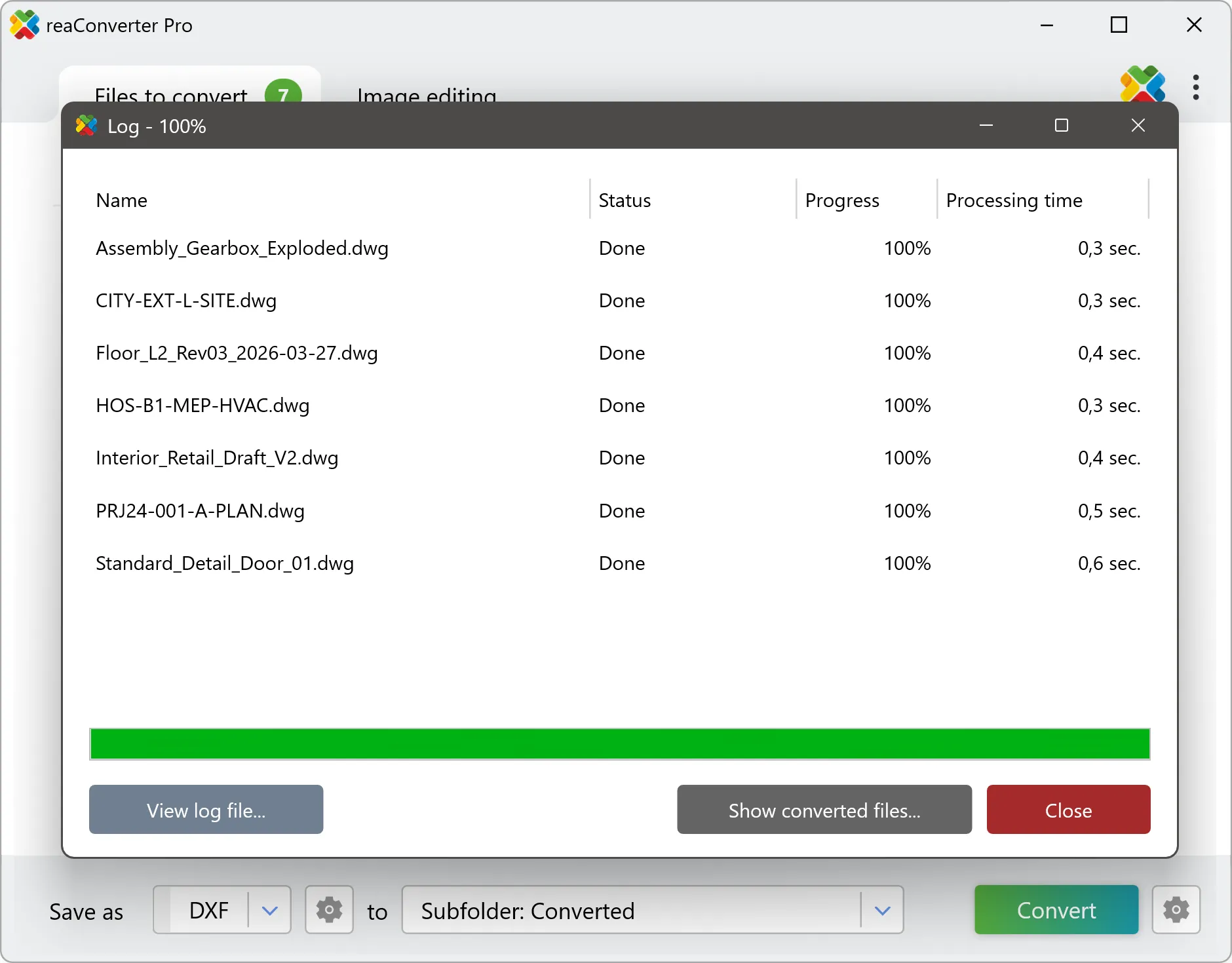 DWG to DXF offline batch converter