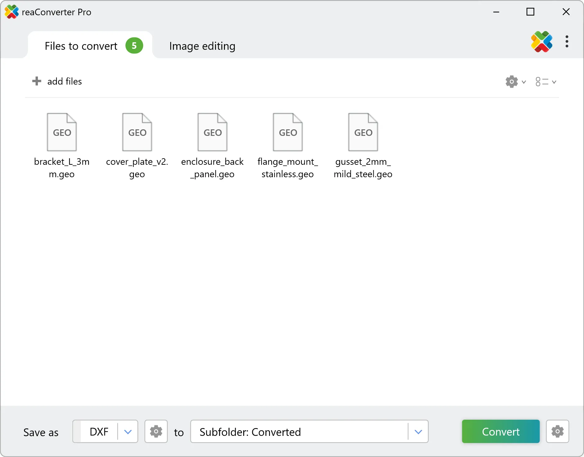 Load your GEO files for conversion